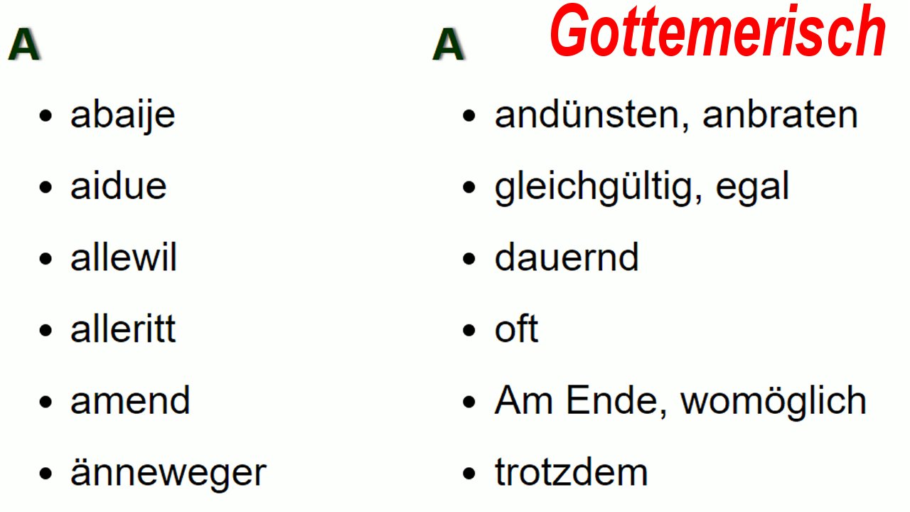 Weiter zu Gottemerisch