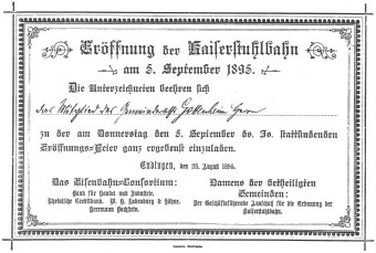 1895 Eröffnung der Kaiserstuhlbahn Einladung