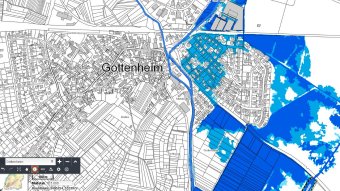 Hochwasserkarte HQ100 Simulation