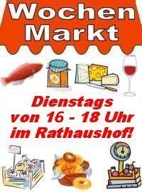 Dienstag ab 15 Uhr: Wochenmarkt im Rathaushof